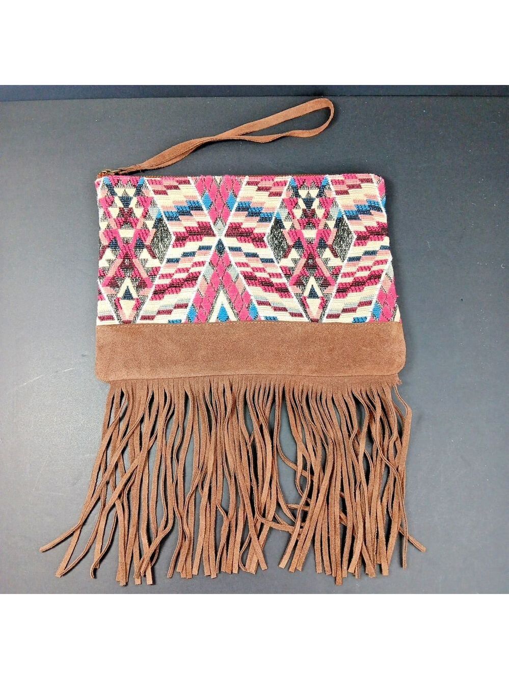 American Eagle Outfitters Brown Suede Purse, Boho, Hippie, Western Bag BOHO